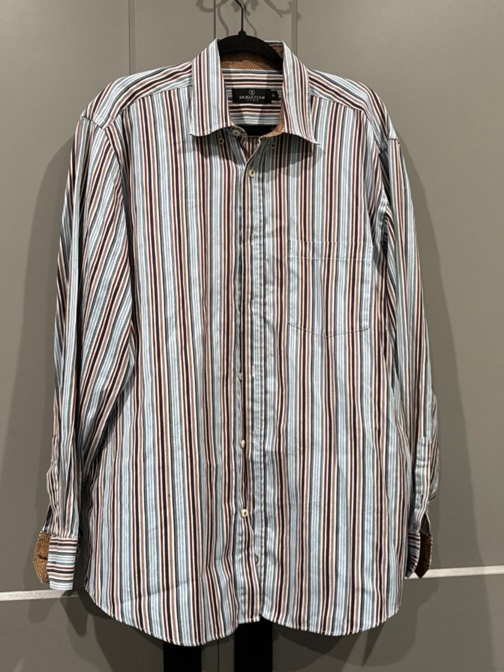 Men’s Bugatchi Uomo Flip Cuff Button Up Shirt •Size XL *EUC